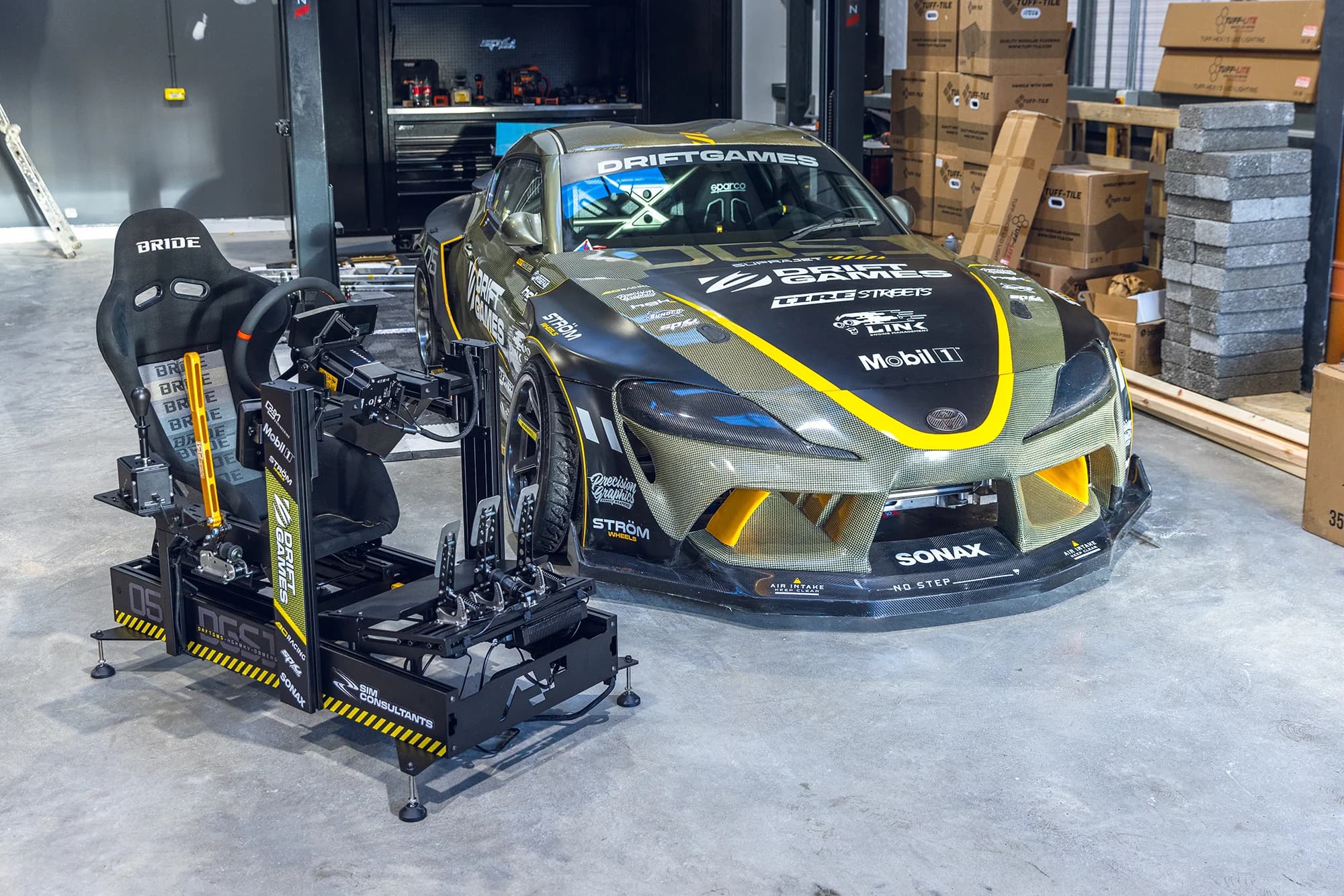 A Sim Consultants custom rig built at Drift Games HQ